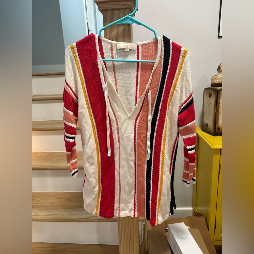 LOFT Multicolor Striped Top